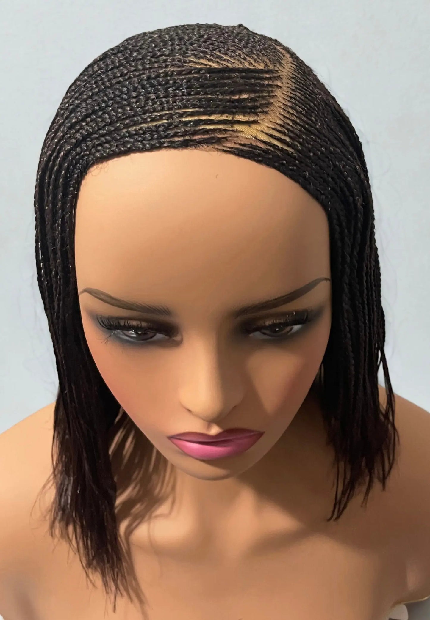 C-Cut Cornrow Tinted Lace Front Wig Black Wig UUBRAIDEDWIGS
