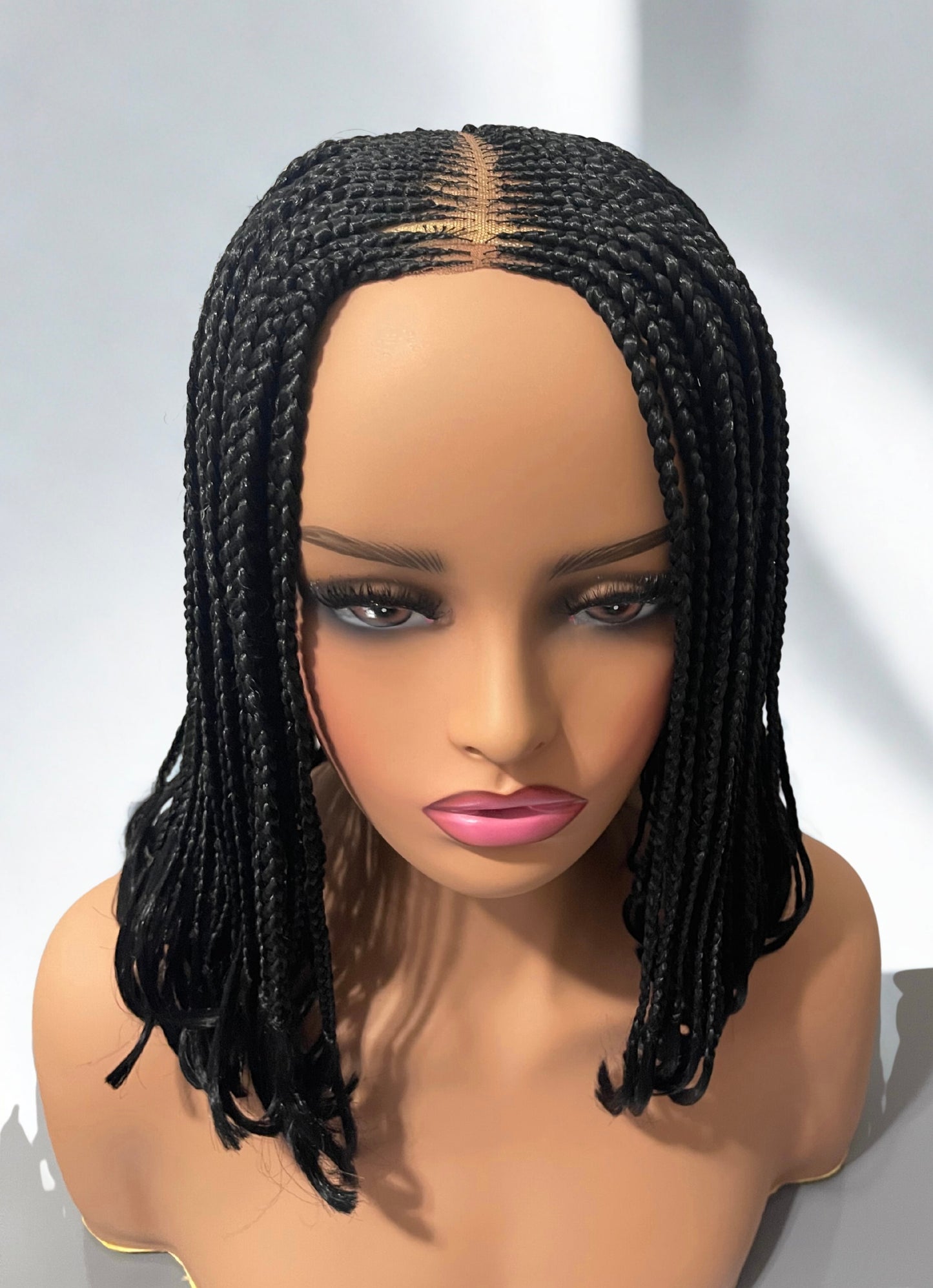 Middle Part Cornrow Black