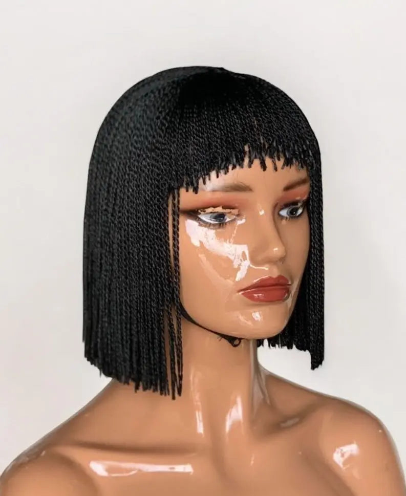 Bangs Twist Black Wig My Store