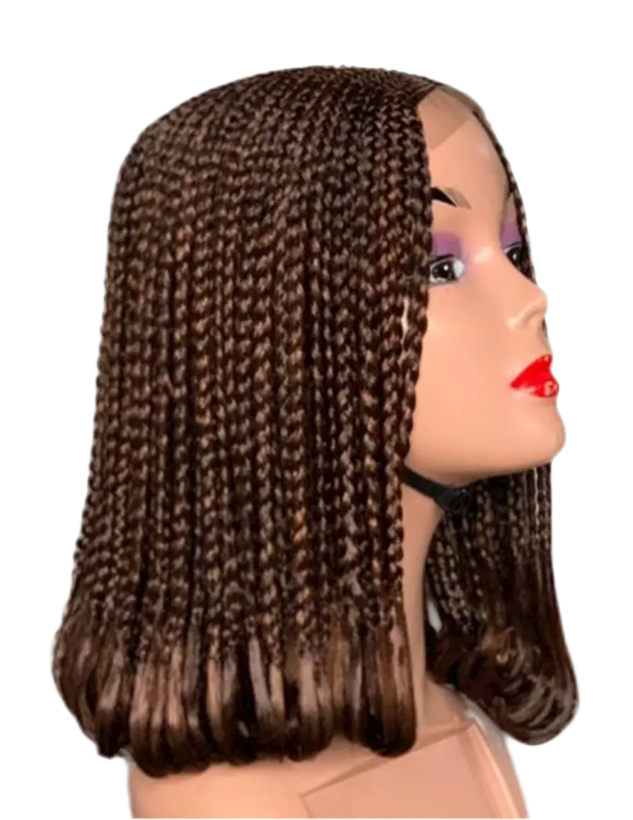 Middle Part Bob Cornrow Wig With Thick Ends No Lace Cutting Ready To Wear UUBRAIDEDWIGS
