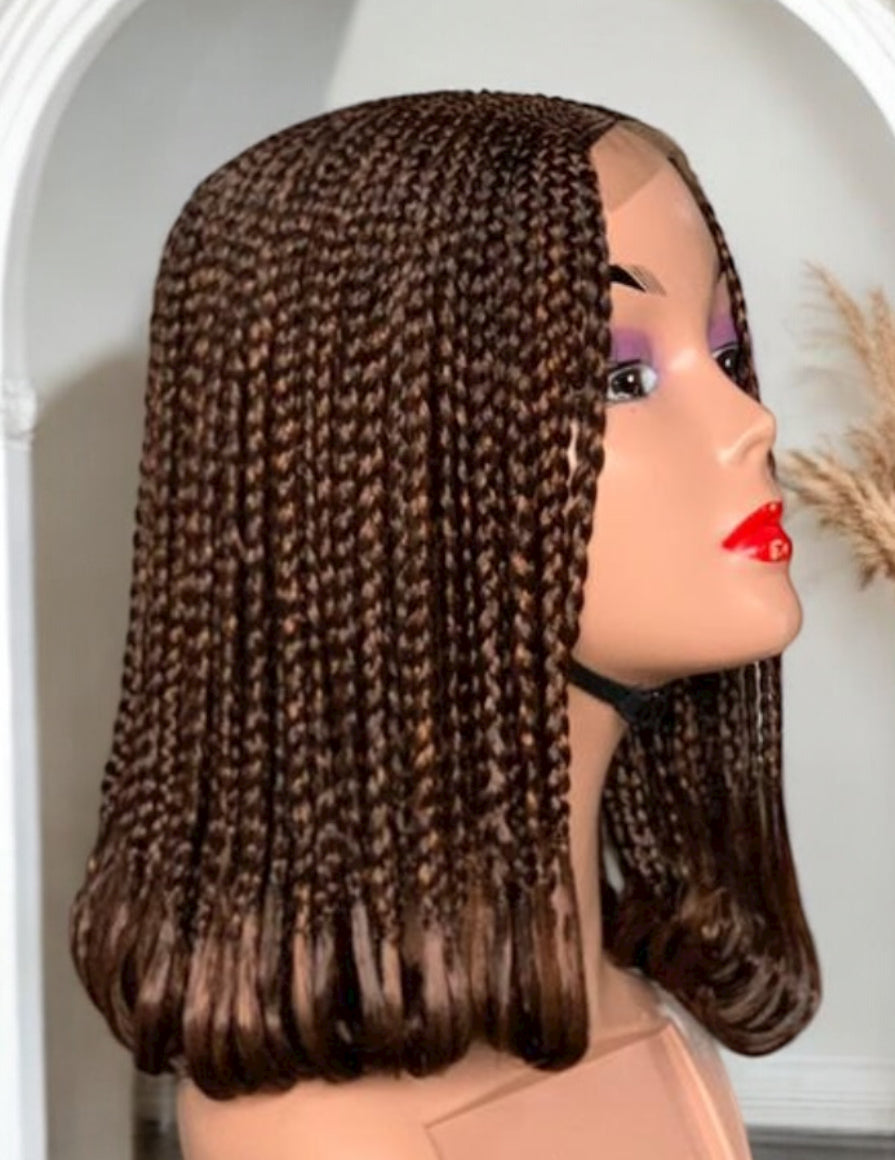 Middle Part Cornrow with thick ends