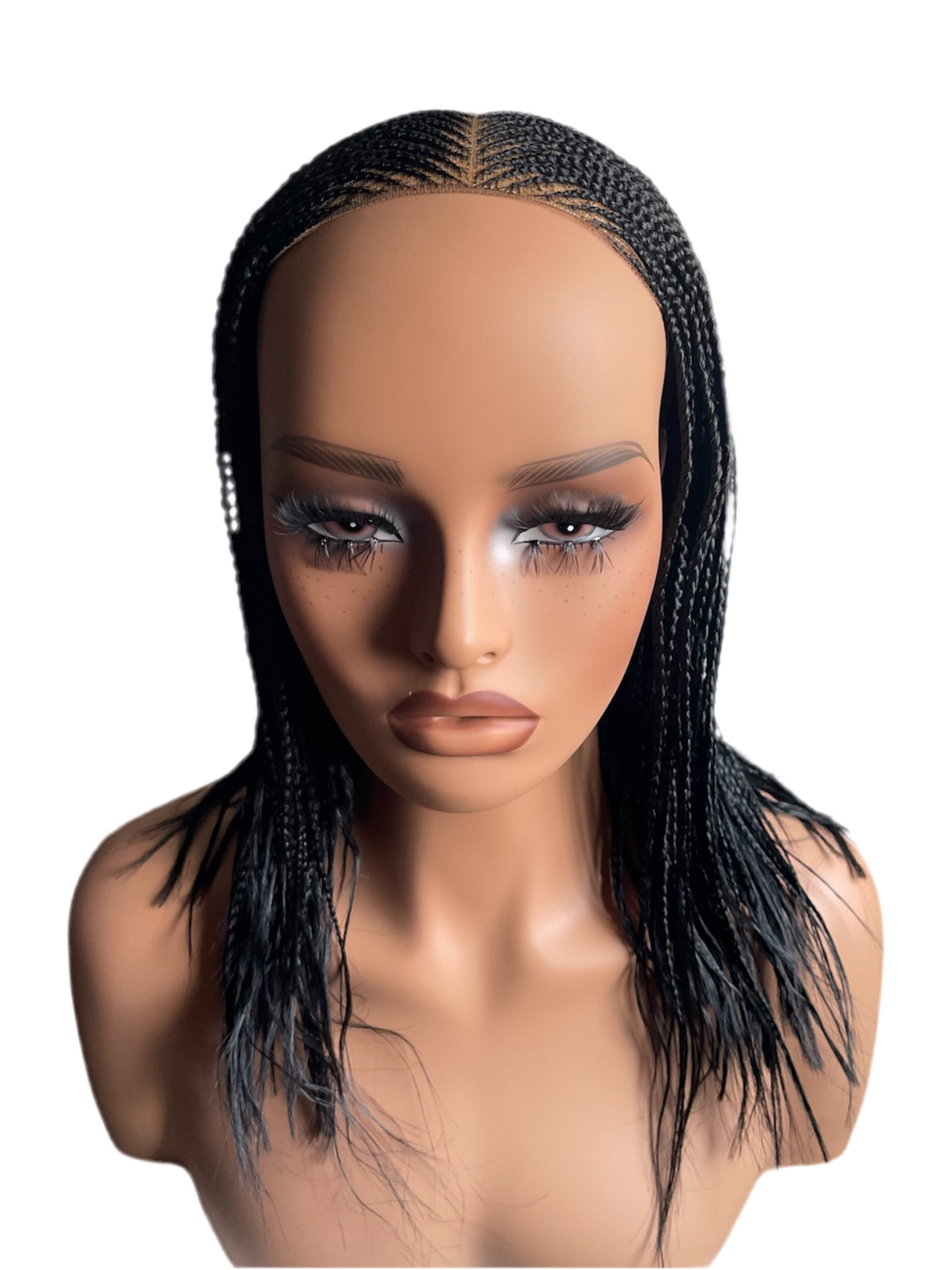 Center part Cornrow Black