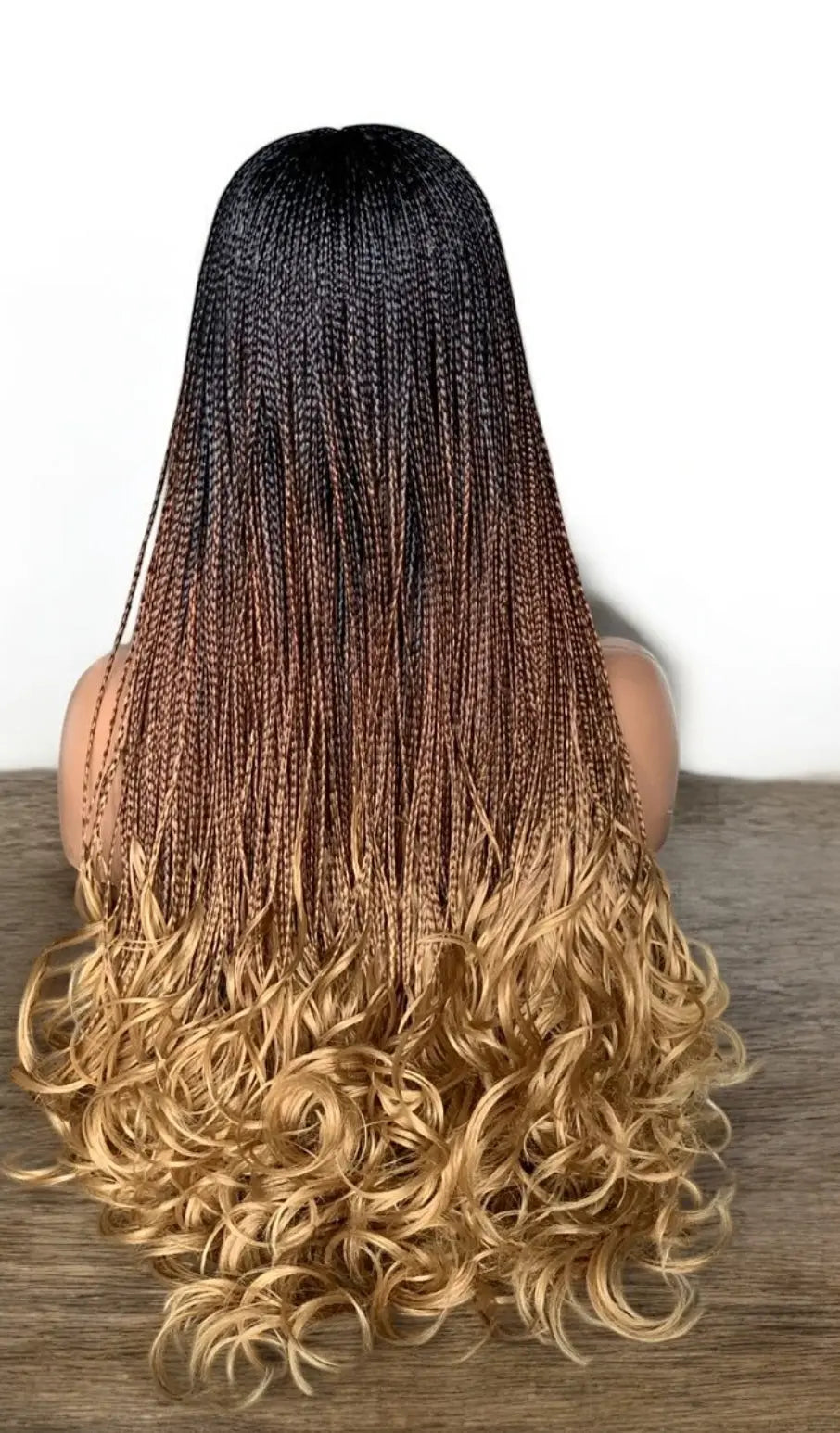 Spiral Curly Ends Braids Wig Wear And Go No Lace Cutting UUBRAIDEDWIGS