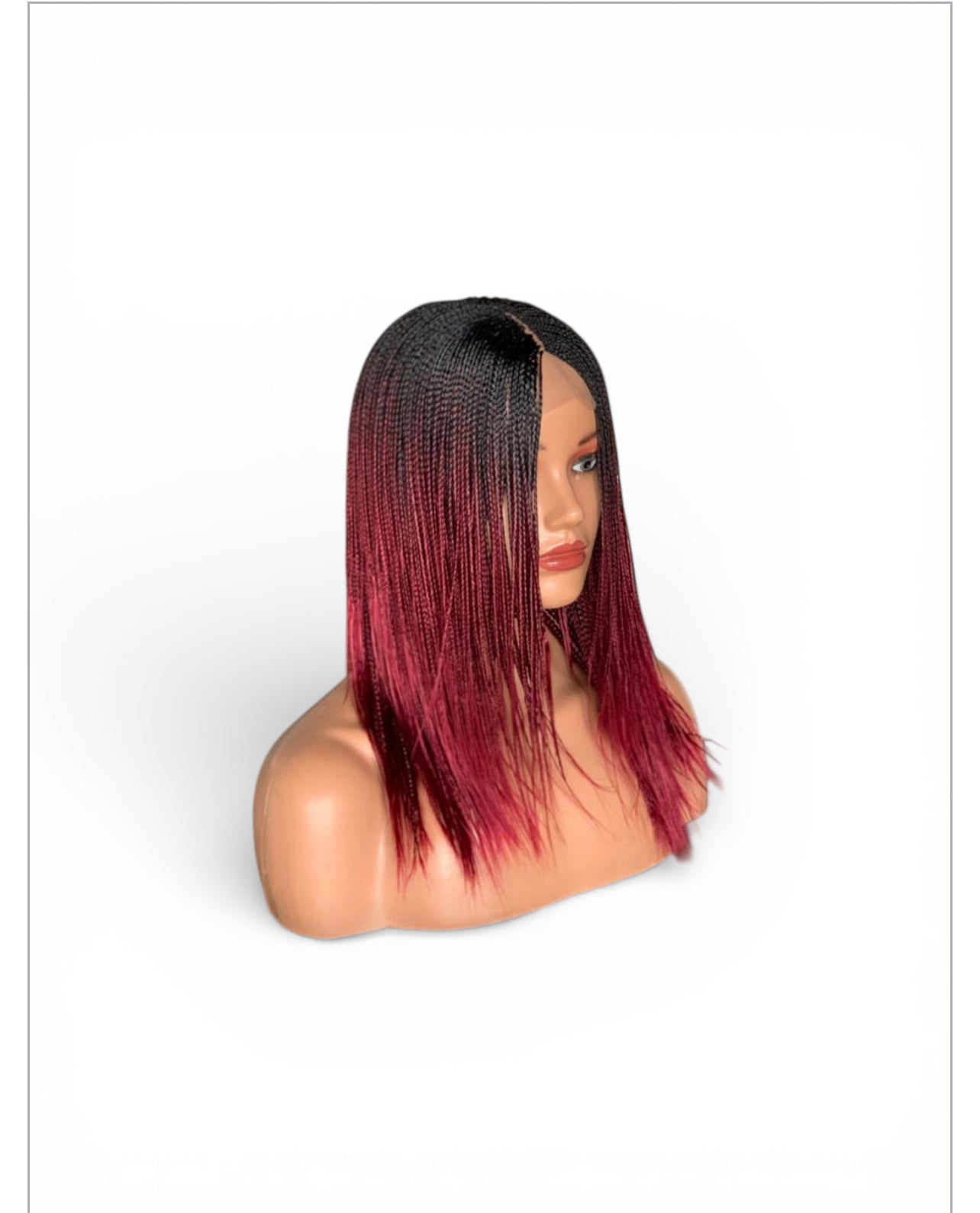 Feathers Braids Ombré Burgundy Ready To Wear Hair Extensions