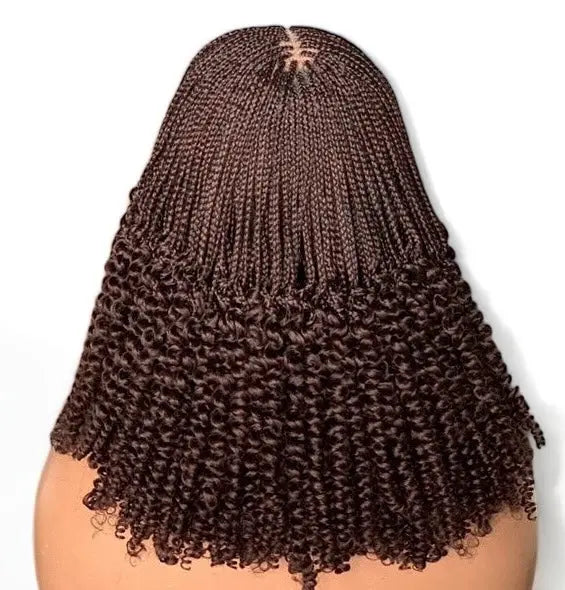 Braids With Wand Curls Color 33 Wig No Lace Cutting Pre Tinted Wear And Go UUBRAIDEDWIGS
