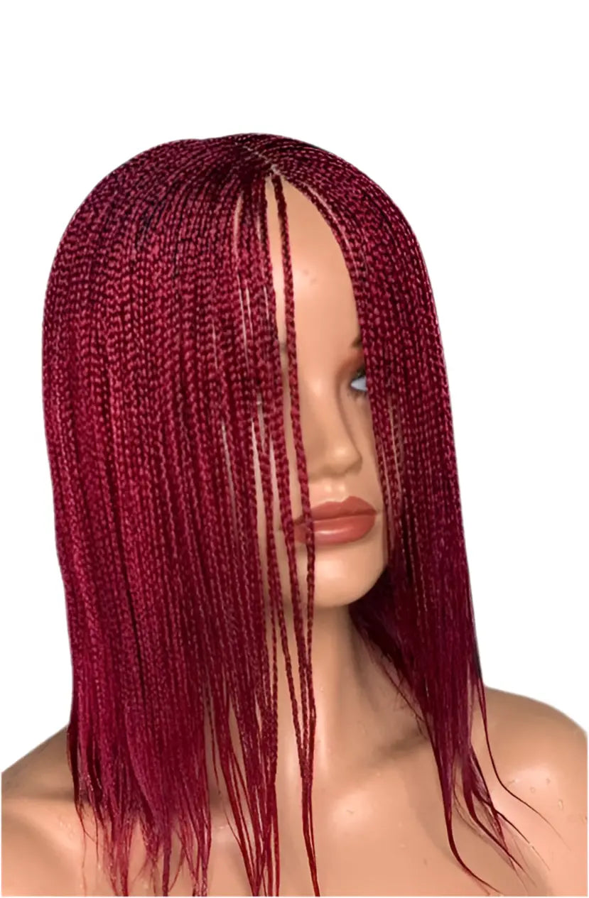 Burgundy Box Braids Ready To Wear Lightweight UUBRAIDEDWIGS
