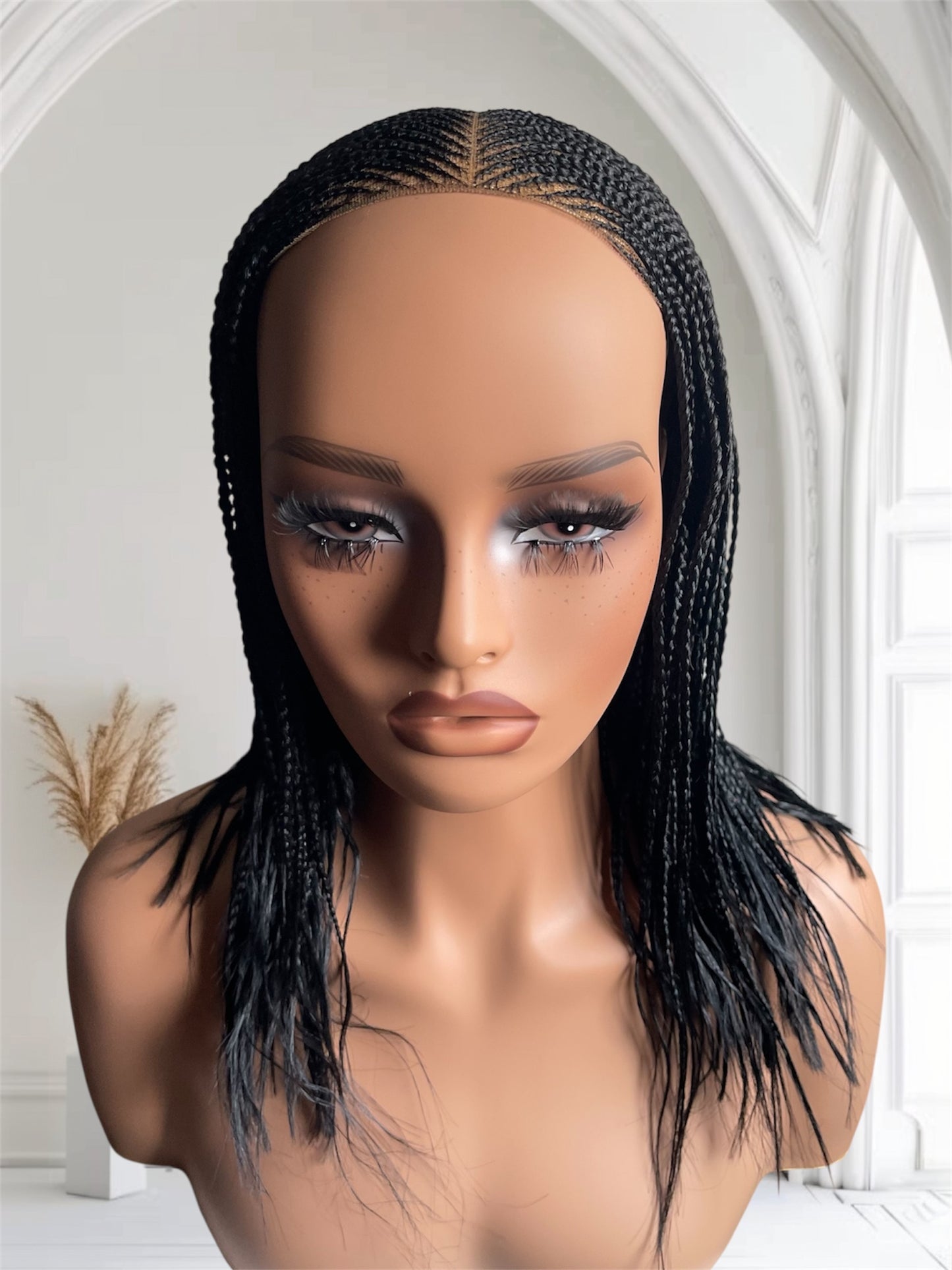 Center part Cornrow Black