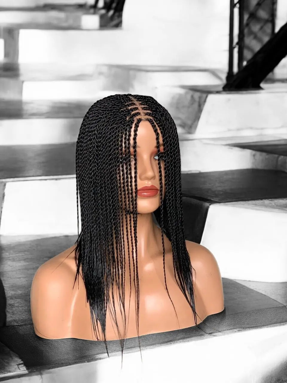 Senegalese Twist Wig 1B Black Lightweight No Lace Cutting Ready To Wear UUBRAIDEDWIGS