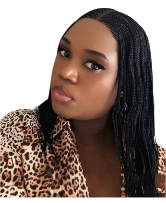 Center part Cornrow Black