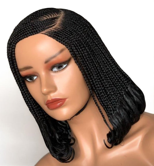 C-Cut Cornrow with thick ends Black