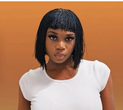 Bangs Twist Black Wig My Store