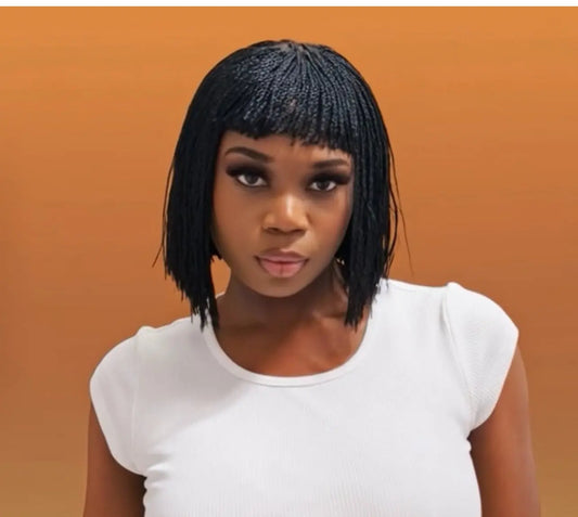 Bangs Twist Black Wig My Store