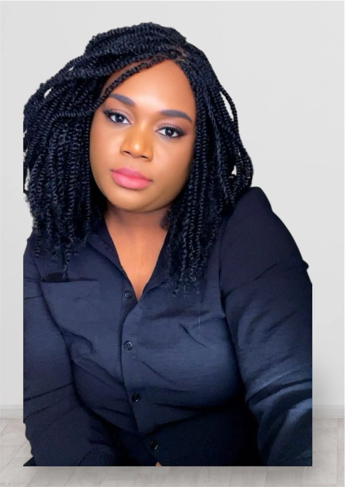 Kinky Twist Braided Wig Very Lightweight Color 1B UUBRAIDEDWIGS