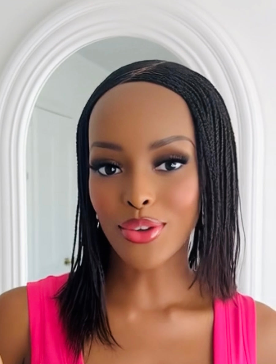 Cornrow Braided Wig Color 33 Glueless Wear and Go UUBRAIDEDWIGS