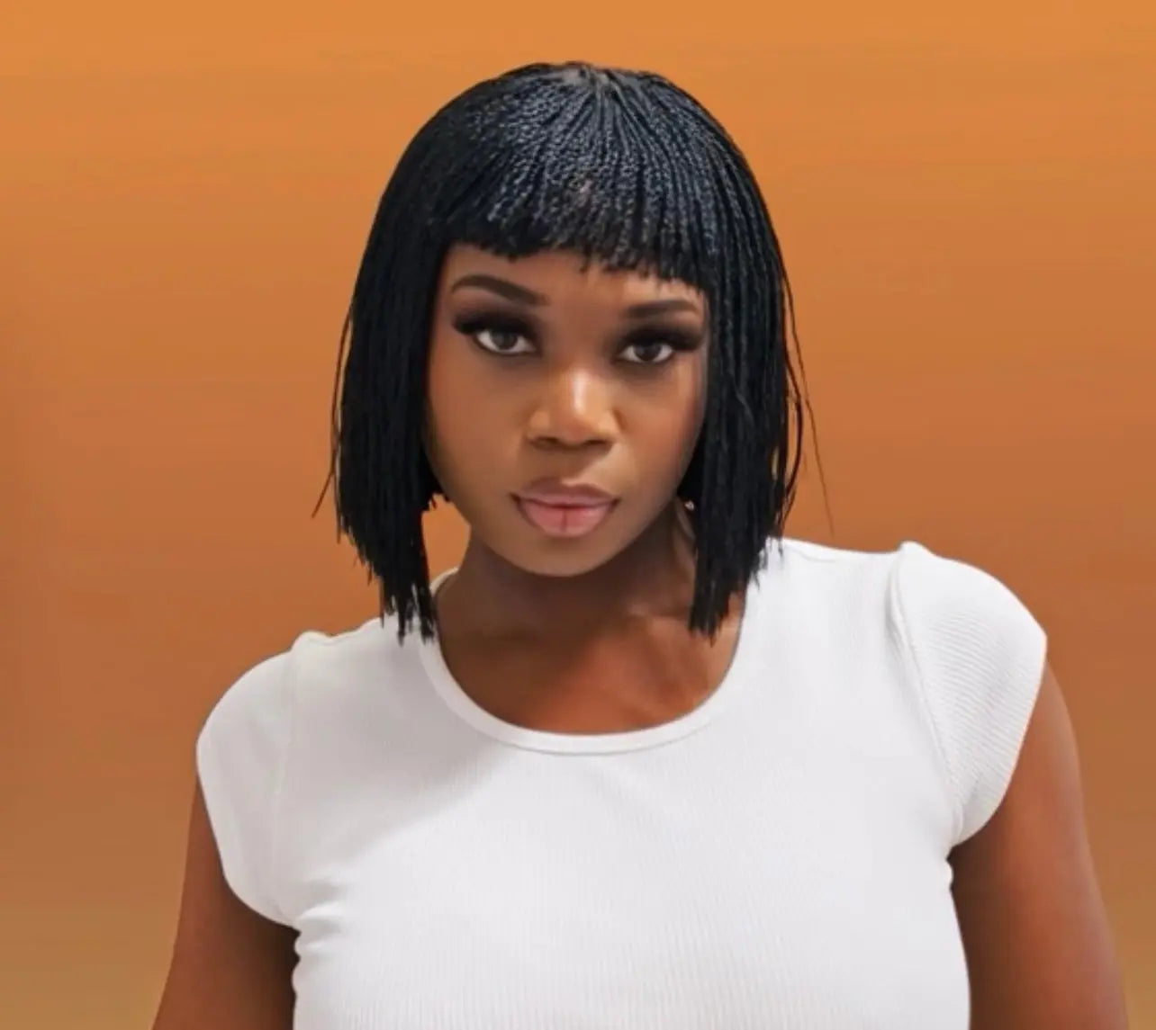 Bangs Twist Black Wig My Store