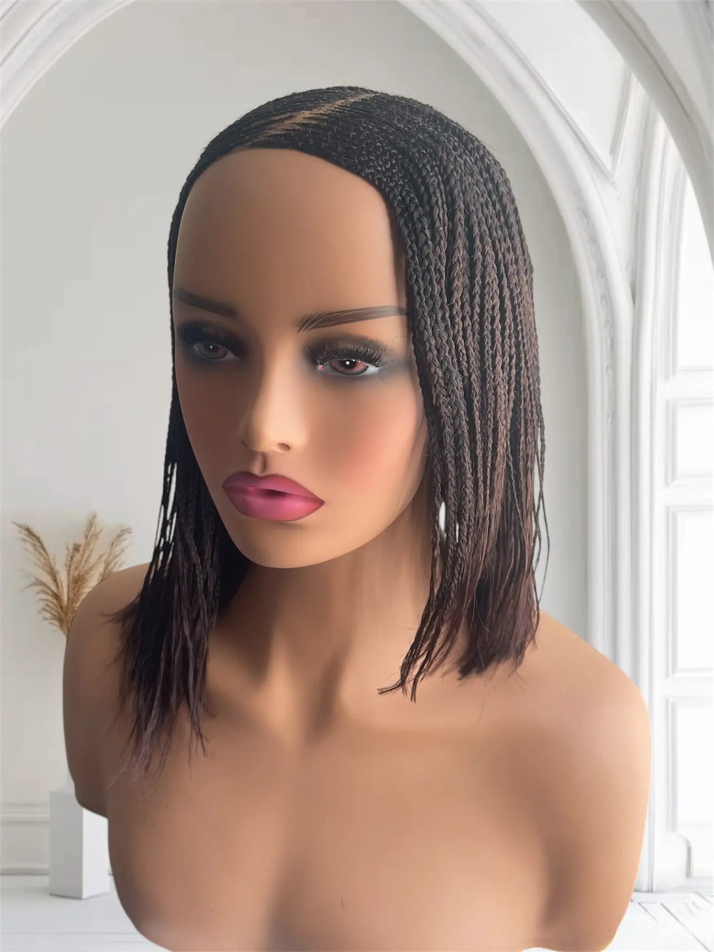 Cornrow Braided Wig Color 33 Glueless Wear and Go UUBRAIDEDWIGS