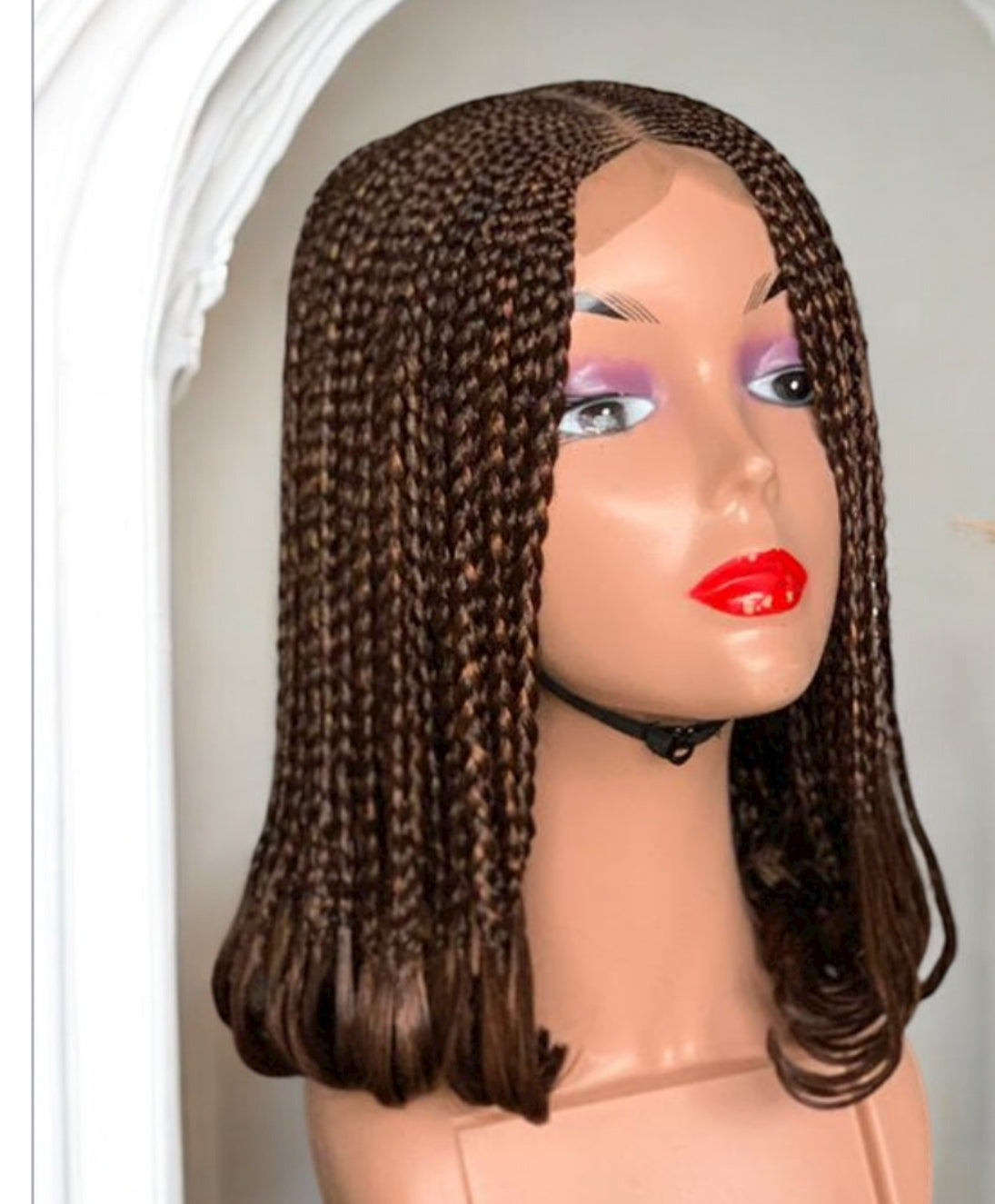 Middle Part Cornrow with thick ends
