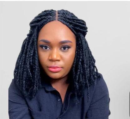 Kinky Twist Braided Wig Very Lightweight Color 1B UUBRAIDEDWIGS
