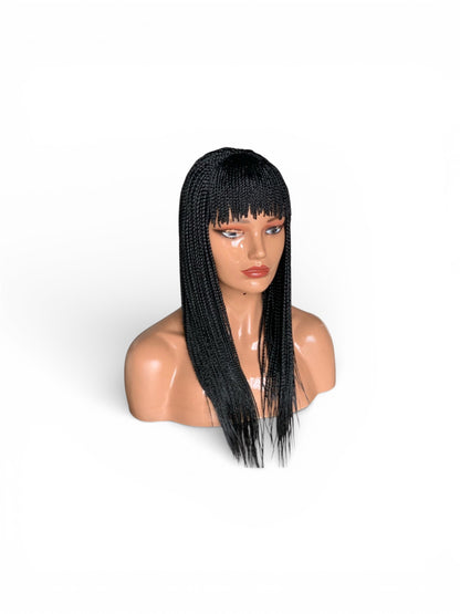 Bangs Braids Black Wig