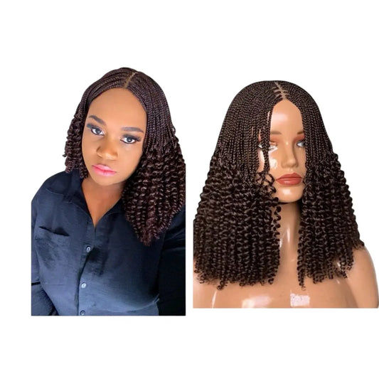 Braids With Wand Curls Color 33 Wig No Lace Cutting Pre Tinted Wear And Go UUBRAIDEDWIGS