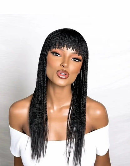 Bangs Braids Black Wig UUBRAIDEDWIGS