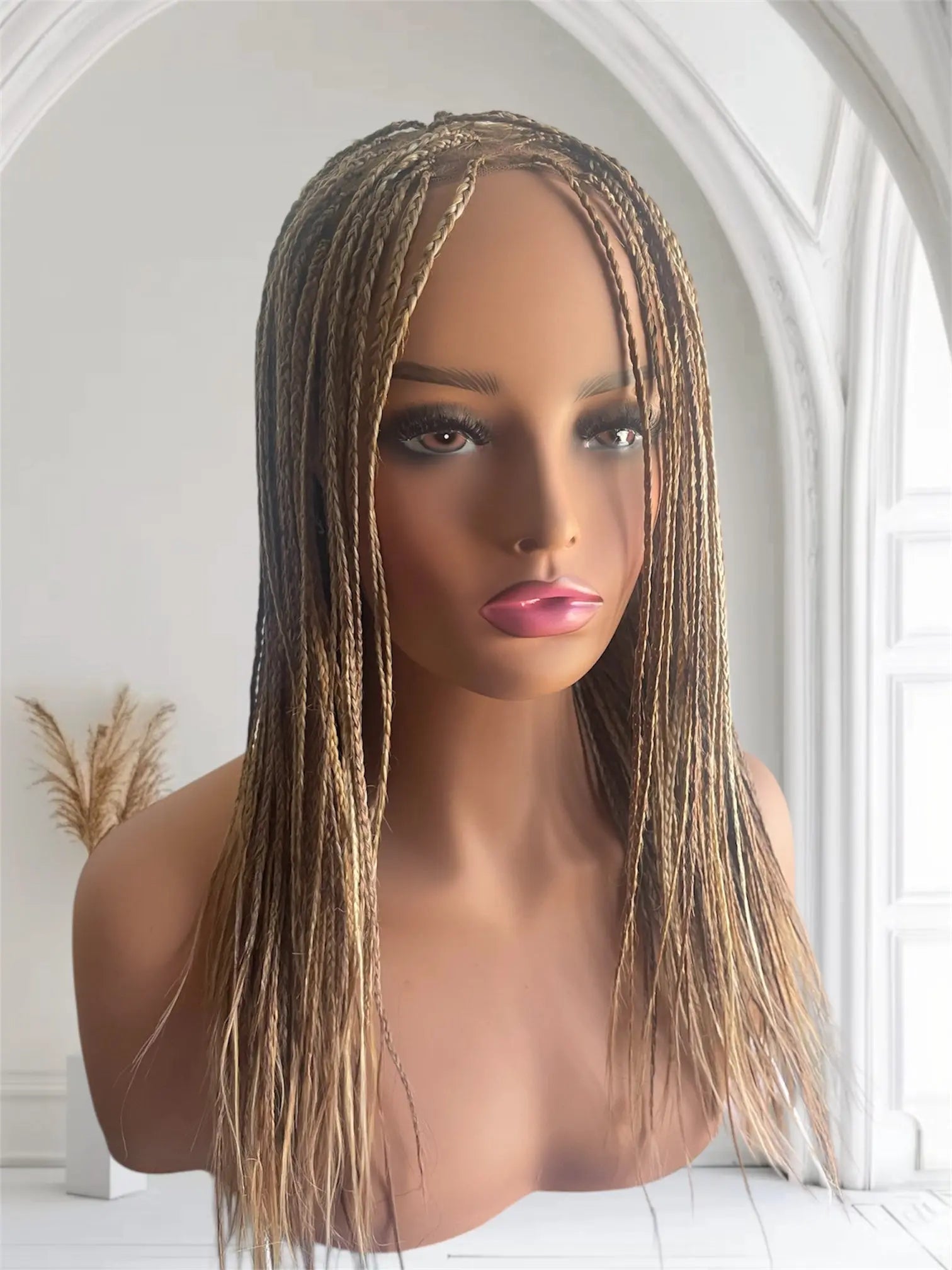 Small Box Braids Mix Blonde Lightweight Easy Wear and Go Hair Extensions UUBRAIDEDWIGS