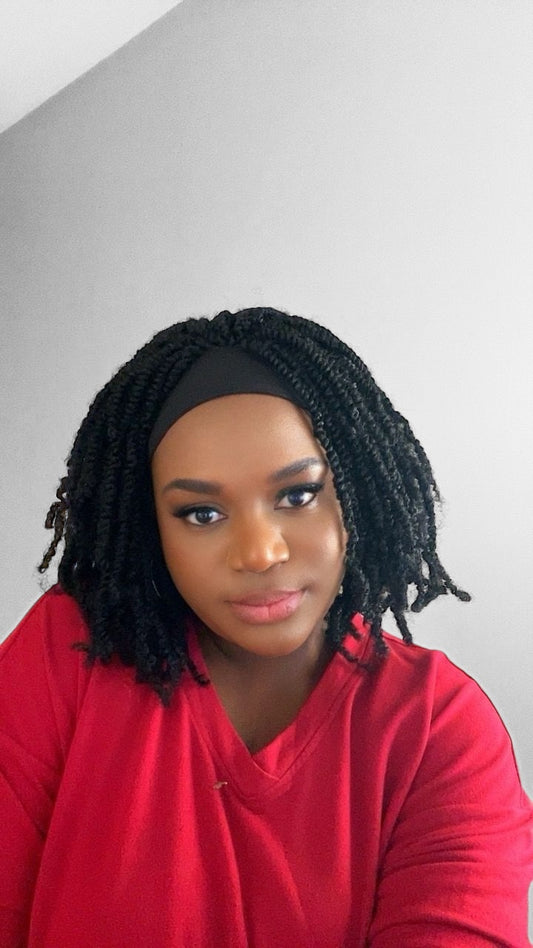 Kinky Short HeadBand Wig Black