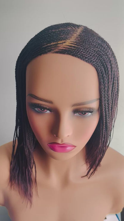 Cornrow Braided Wig Color 33 Glueless Wear and Go